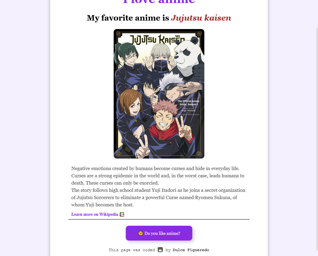 Image of Anime page